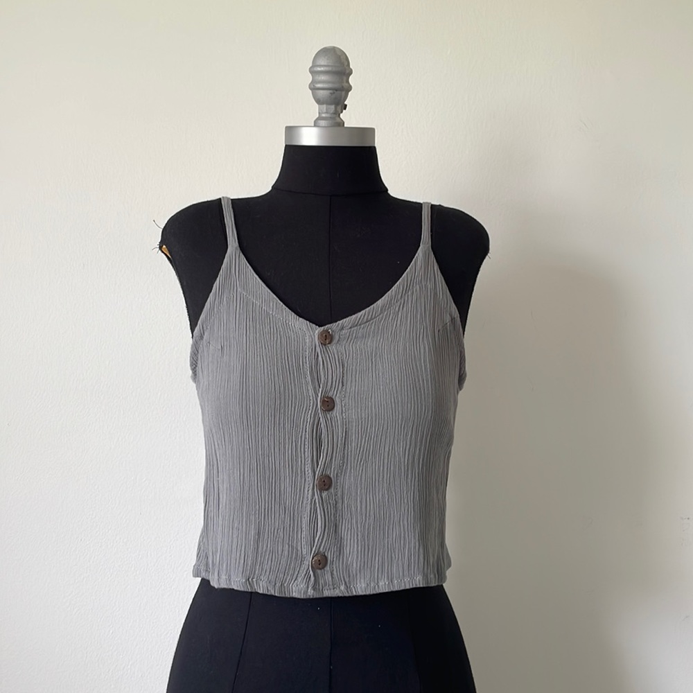 Grey Tank Top, Adjustable Straps, Size S/M